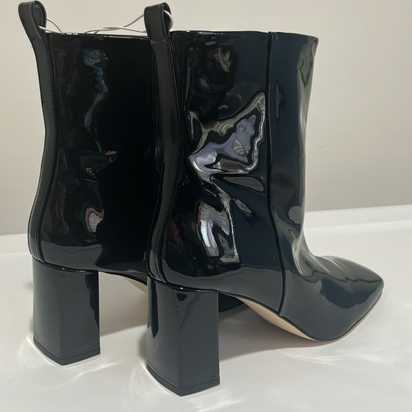 Good American Ankle Boot Women's 8.5 Black Patent Leather Square Toe Square Heel - Picture 13 of 15